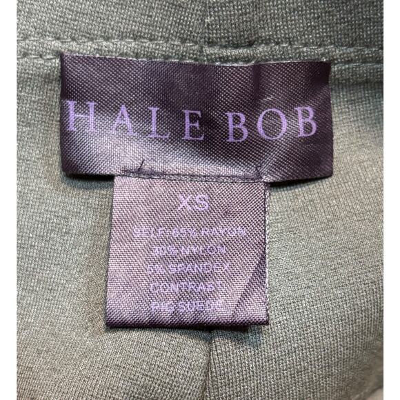 Hale Bob XS Suede Panel Legging Pant Leather Trim Stretch Olive Insm 26” sz XS - Picture 10 of 13